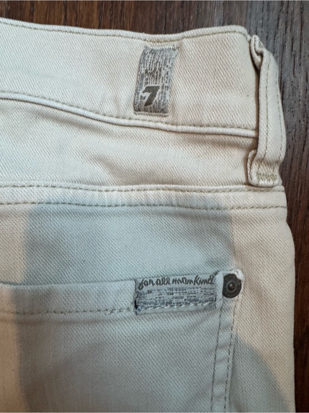 7 For All Mankind Slimmy Pants Mens 33 Khaki Stretch Twill Slim Straight